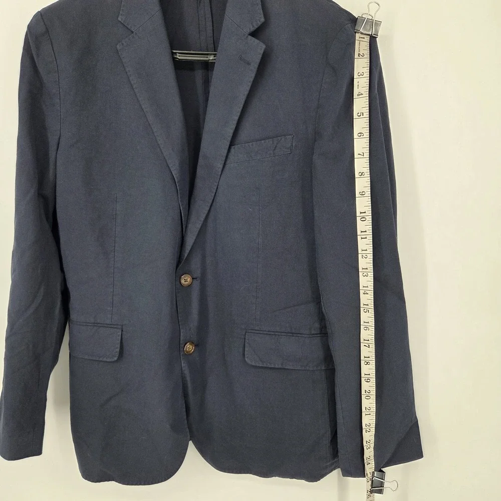 J. CREW Ludlow Men's 42 R Baird McNutt Irish Linen Blend Sport Coat Navy Blue